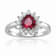 Red Ruby Heart Shape Lab Created Ruby with White Topaz Accents Sterling
Silver Ring