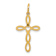 14k Yellow Gold Satin Loop with Center Heart Cross Pendant