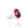 14.38 Ctw Rubelite and 1.60 Ctw White Diamond Ring in 14K 2-Tone