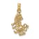 14k Yellow Gold 3D Textured Leo Zodiac pendant