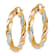 14k Tri-color Gold 1 5/16" Light Twisted Hoop Earrings