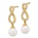 14K YG 7-8mm Round White Akoya Cultured Pearl and 0.40 cttw Diamond
Infinity Post Dangle Earrings