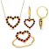 Garnet 10K Yellow Gold Necklace, Earrings & Ring Set 3.22ctw
