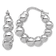 Rhodium Over Sterling Silver Polished Bead Hoop Earrings