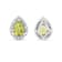 Green Peridot Pear shaped Teardrop Stud Earrings For Women