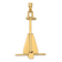 14k Yellow Gold Moveable Danforth Anchor Pendant