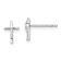 Rhodium Over 14k White Gold Children's Cross Stud Earrings