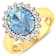 3.44ctw Blue Aquamarine and Diamond 14K Yellow Gold Halo Ring