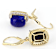 Lapis Lazuli And White Zircon Dangle Earrings In 18K Gold Over Sterling
Silver 0.46ctw