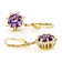 Amethyst Rectangular Octagonal And White Zircon Earrings In 18K Gold
Over Sterling Silver 3.89ctw
