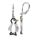 Rhodium Over Sterling Silver Enamel Black and White Cubic Zirconia
Penguin Dangle Earrings