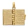 14k Yellow Gold 3D Moveable Brushed and Textured LOVE Book Pendant with
Enameled Flower