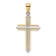 14k Yellow Gold and 14k White Gold Polished Cross Charm