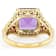Amethyst Square Octagonal And White Zircon Ring In 18K Gold Over
Sterling Silver 3.96ctw