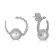 18KW Earrings, 0.83 ctw , 10.5-10mm Cultured Pearls
