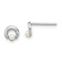 Rhodium Over 14k White Gold Button Freshwater Cultured Pearl Circle Stud Earrings