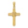 14K Yellow Gold Beaded Center Design Cross Charm Pendant
