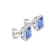 14K White Gold Square Cushion Tanzanite and Diamond Earrings 2.87ctw