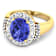 4.26ctw Violet Tanzanite and Diamond 14K Yellow Gold Halo Ring