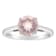 8mm Round Rose Quartz Rhodium Over Sterling Silver Ring