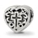 Sterling Silver Heart with Cross and Scroll Bead