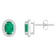 7x5mm Oval Created Emerald And Created White Sapphire 10k White Gold
Halo Stud Earrings