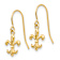 14k Yellow Gold Fleur-de-lis Dangle Earrings