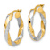 14k Yellow Gold and Rhodium Over 14k Yellow Gold 7/8" Polished and
Diamond-Cut Twisted Hoop Earrings