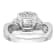 Rhodium Over 14K White Gold Diamond Cluster Engagement Ring 0.39ctw