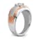 14K Two-tone Rose and White Gold Lab Grown Diamond SI1/SI2, G H I, Men's Ring