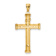14k Two-tone Gold Textured INRI Crucifix