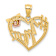 14K Tri-color Gold Textured #1 MOM Heart Pendant