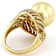 Golden South Sea Simulant Pearl Cocktail Ring In 18K Gold Over Sterling Silver