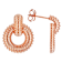 Copper Ribbed Door Knocker Earrings