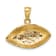 14k Yellow Gold Polished, Brushed and Textured Open-Backed Football pendant