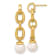 14K Yellow Gold Freshwater Cultured Pearl and Chain Post Dangle Earrings