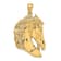 14k Yellow Gold Textured Horse Head with Long Mane Pendant