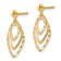14K Yellow Gold Polished and Satin Post Dangle Earrings