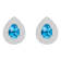 8x5mm Pear Shape Swiss Blue Topaz And White Topaz Rhodium Over Sterling
Silver Double Halo Earrings