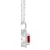 7mm Round Garnet 1/8 ctw Diamond Rhodium Over Sterling Silver Halo
Pendant with Chain