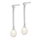 Rhodium Over Sterling Silver 8-9mm White Rice Freshwater Cultured Pearl
CZ Earrings
