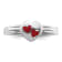 Rhodium Over Sterling Silver Polished and Red Enameled Heart Children's Ring