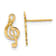 14K Yellow Gold Polished Musical Note Post Earrings