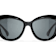 Chanel Black Cat Eye with Silver Tone Heart Detail Frame / Gray Lenses Sunglasses