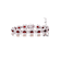 Ruby Color CZ Link Bracelet In Sterling Silver