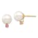14K Yellow Gold 8-8.5mm White Round Freshwater Cultured Pearl Pink Topaz
Post Earrings