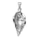 Rhodium Over Sterling Silver Larimar Shell Pendant