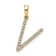 14K Yellow Gold Diamond Letter V Initial Pendant