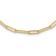 14K Yellow Gold Polished and Textured Paperclip Link Necklace