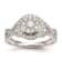 Rhodium Over 14K White Gold Lab Grown Diamond Cluster Engagement Ring 0.758ctw